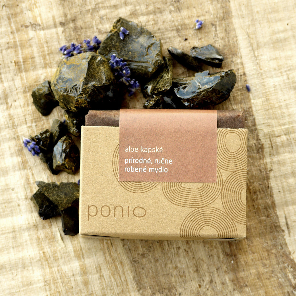 handmade natural soap with aloe ferox resin and lavender essential oil